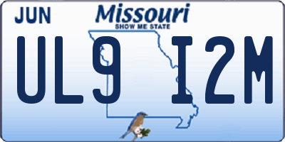 MO license plate UL9I2M
