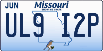 MO license plate UL9I2P