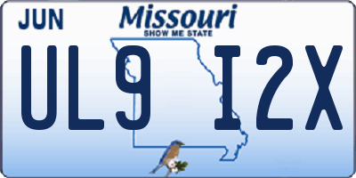 MO license plate UL9I2X