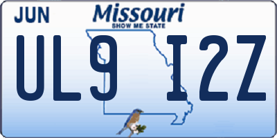 MO license plate UL9I2Z