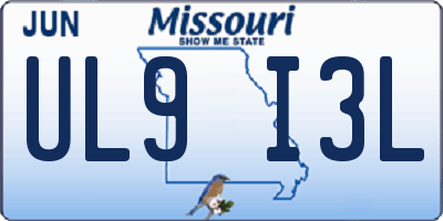 MO license plate UL9I3L