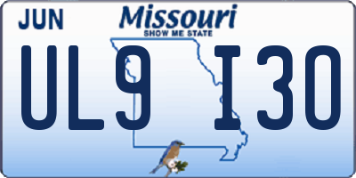 MO license plate UL9I3O