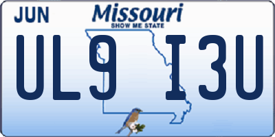 MO license plate UL9I3U