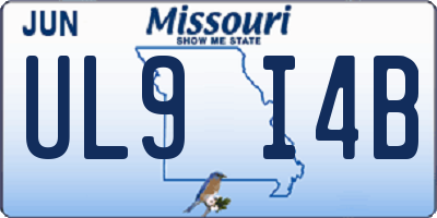 MO license plate UL9I4B