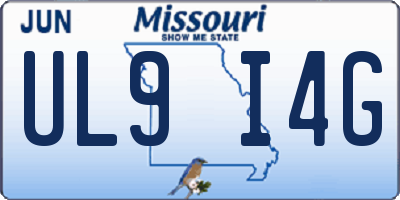 MO license plate UL9I4G
