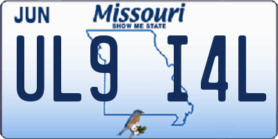 MO license plate UL9I4L