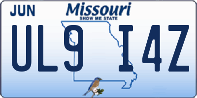 MO license plate UL9I4Z