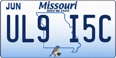 MO license plate UL9I5C
