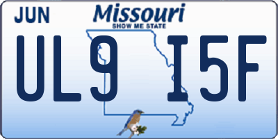 MO license plate UL9I5F