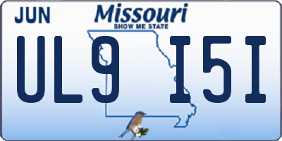 MO license plate UL9I5I