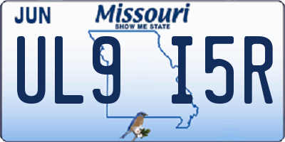 MO license plate UL9I5R