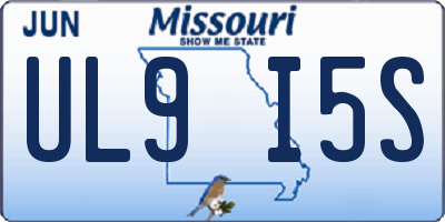 MO license plate UL9I5S