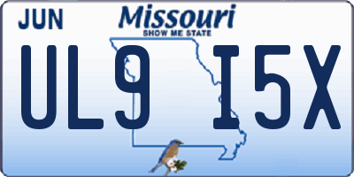 MO license plate UL9I5X