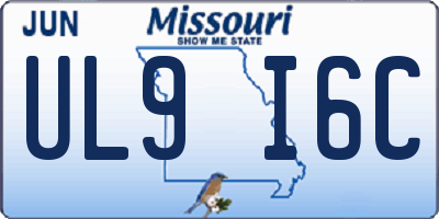 MO license plate UL9I6C