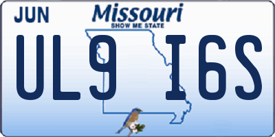 MO license plate UL9I6S
