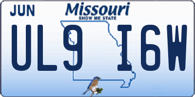 MO license plate UL9I6W