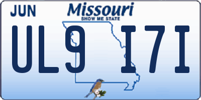 MO license plate UL9I7I