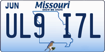 MO license plate UL9I7L