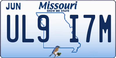 MO license plate UL9I7M