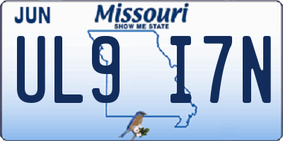 MO license plate UL9I7N
