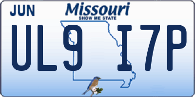 MO license plate UL9I7P