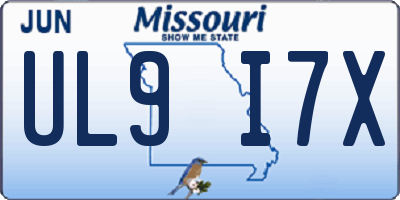 MO license plate UL9I7X