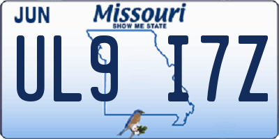 MO license plate UL9I7Z