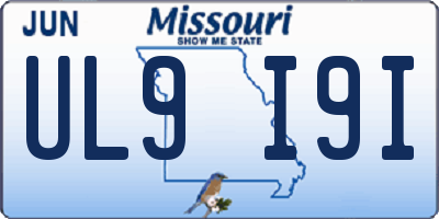 MO license plate UL9I9I
