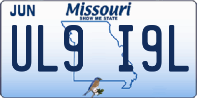 MO license plate UL9I9L