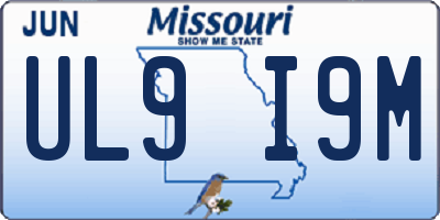 MO license plate UL9I9M