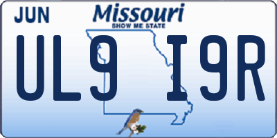 MO license plate UL9I9R