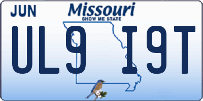 MO license plate UL9I9T
