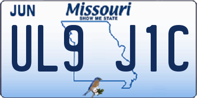 MO license plate UL9J1C
