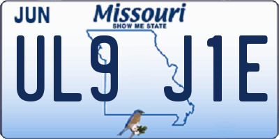 MO license plate UL9J1E
