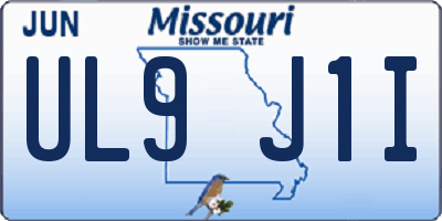 MO license plate UL9J1I