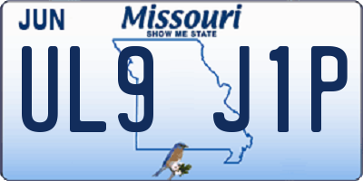 MO license plate UL9J1P