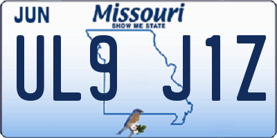MO license plate UL9J1Z