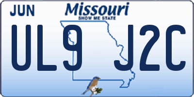 MO license plate UL9J2C
