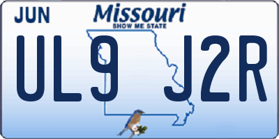 MO license plate UL9J2R