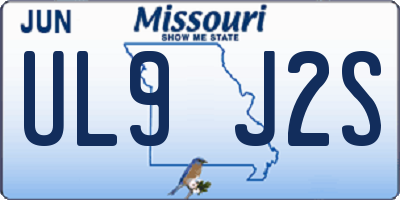 MO license plate UL9J2S