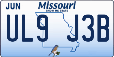 MO license plate UL9J3B