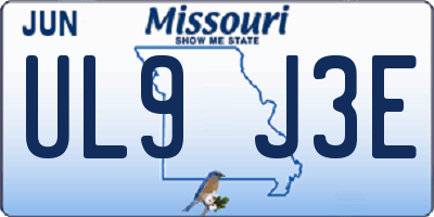 MO license plate UL9J3E