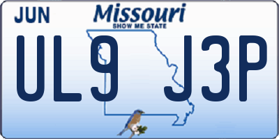 MO license plate UL9J3P