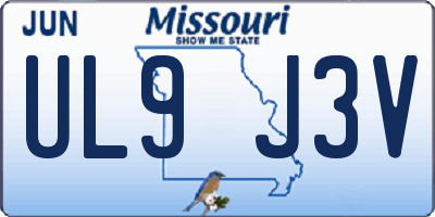 MO license plate UL9J3V