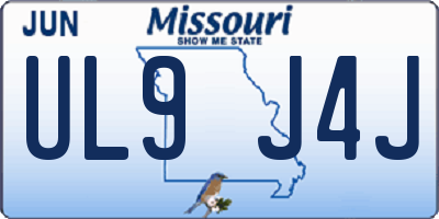 MO license plate UL9J4J