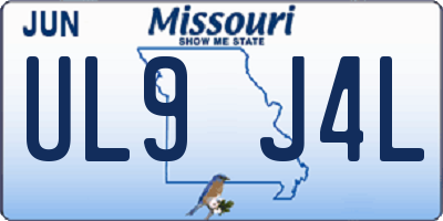 MO license plate UL9J4L