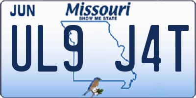 MO license plate UL9J4T