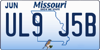 MO license plate UL9J5B
