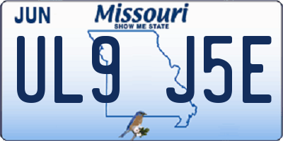 MO license plate UL9J5E