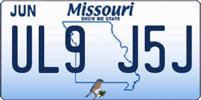MO license plate UL9J5J